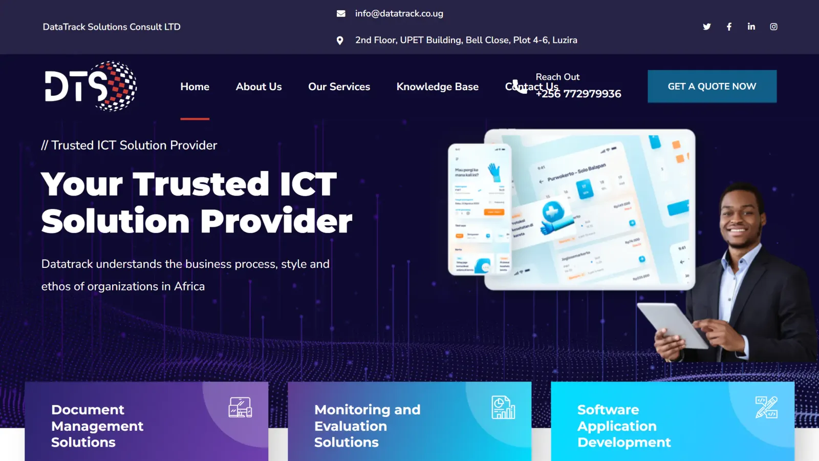 DataTrack — A data and tracking service presented for a technical audience.