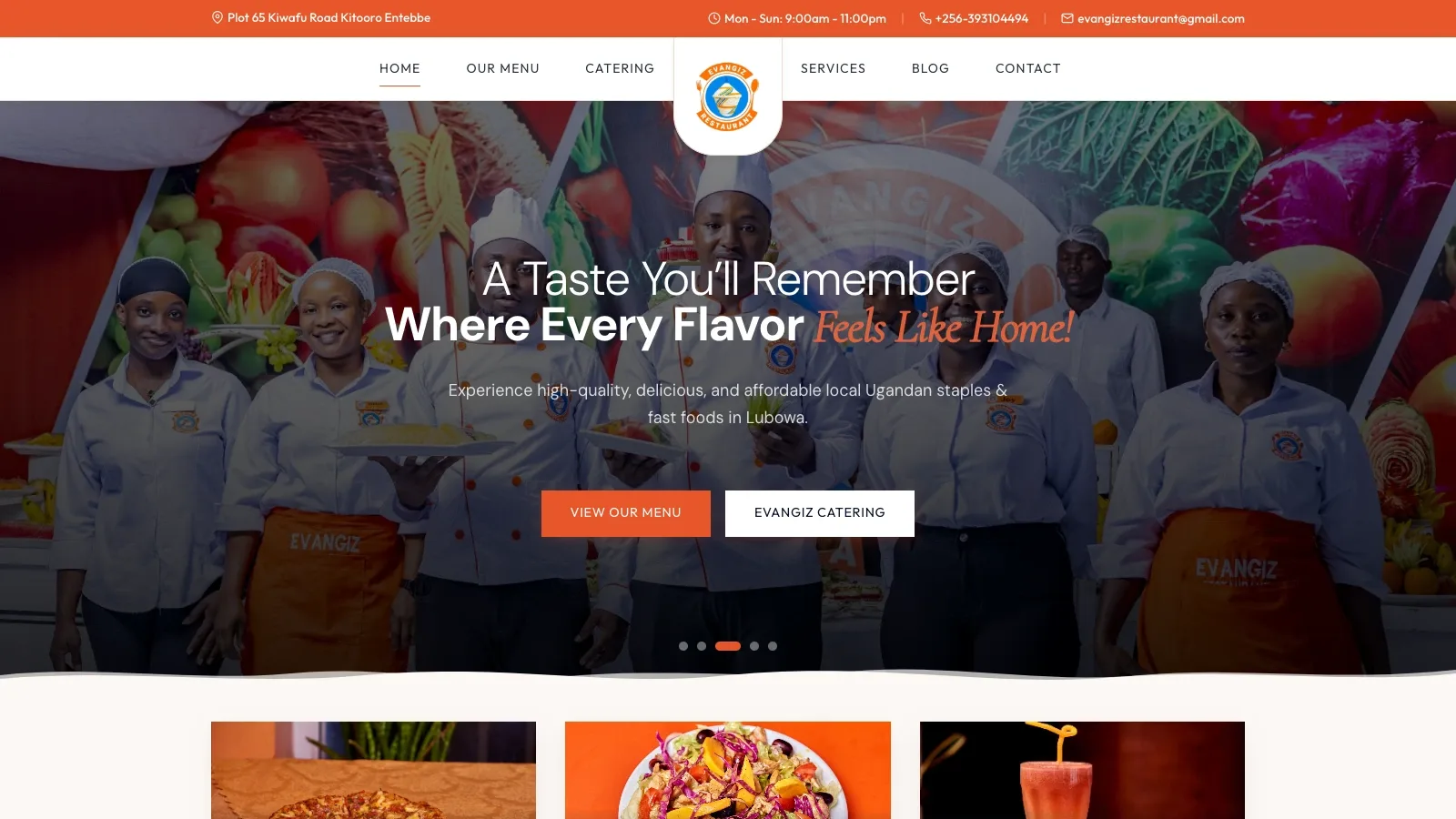 Evangiz — A restaurant and catering website presenting Evangiz’s menus, locations and guest experience.