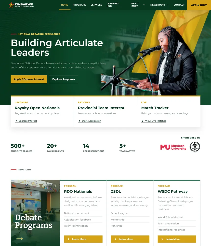 Zimbabwe Debating — website by SwaveMedia